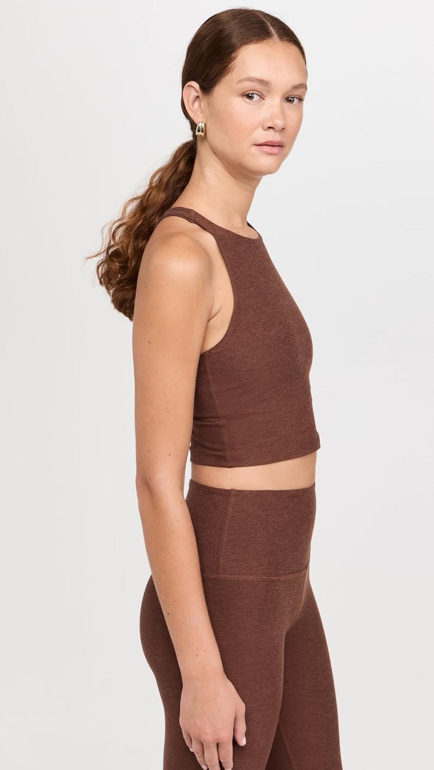 image:imageBeyond Yoga Womens Spacedye Refocus Cropped TankBold Mocha Heather