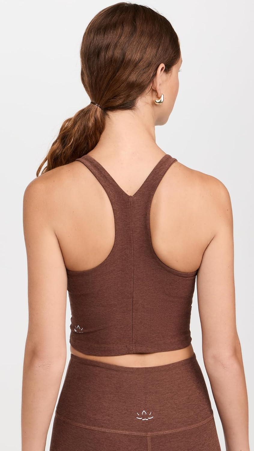 image:imageBeyond Yoga Womens Spacedye Refocus Cropped TankBold Mocha Heather