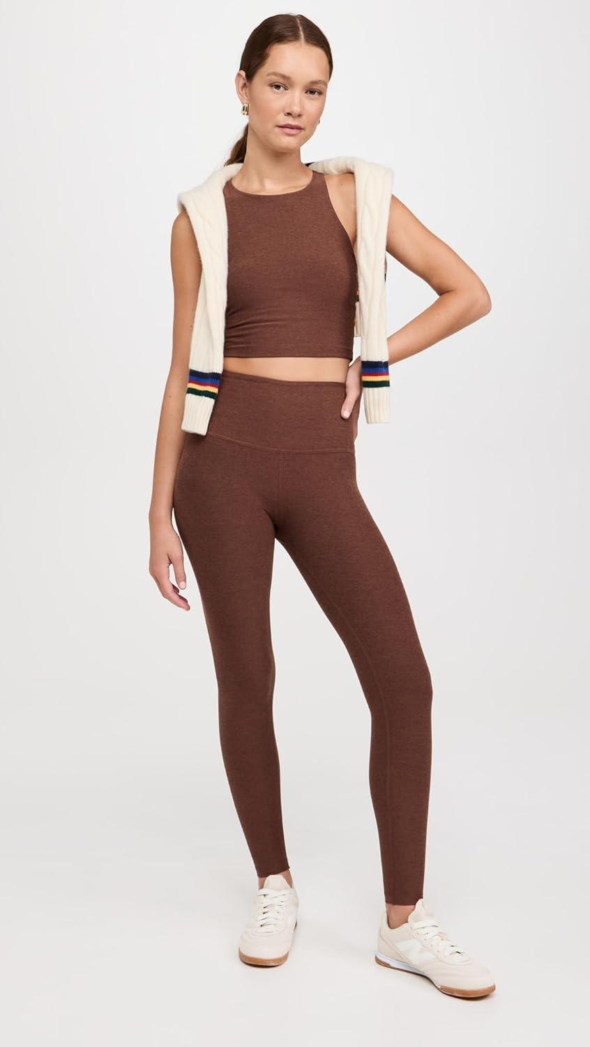 image:imageBeyond Yoga Womens Spacedye Refocus Cropped TankBold Mocha Heather