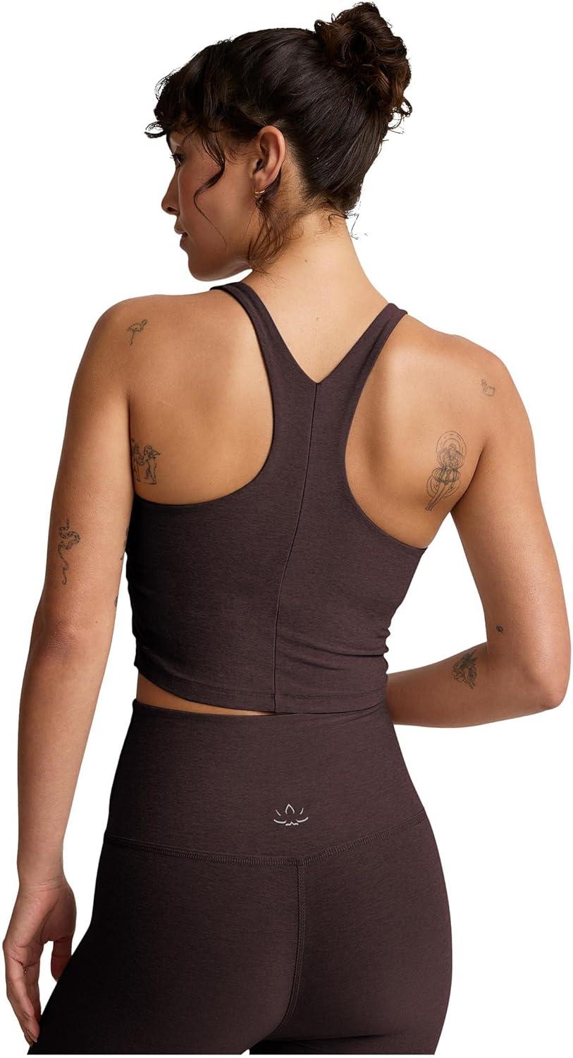 image:imageBeyond Yoga Womens Spacedye Refocus Cropped TankDark Chocolate Heather