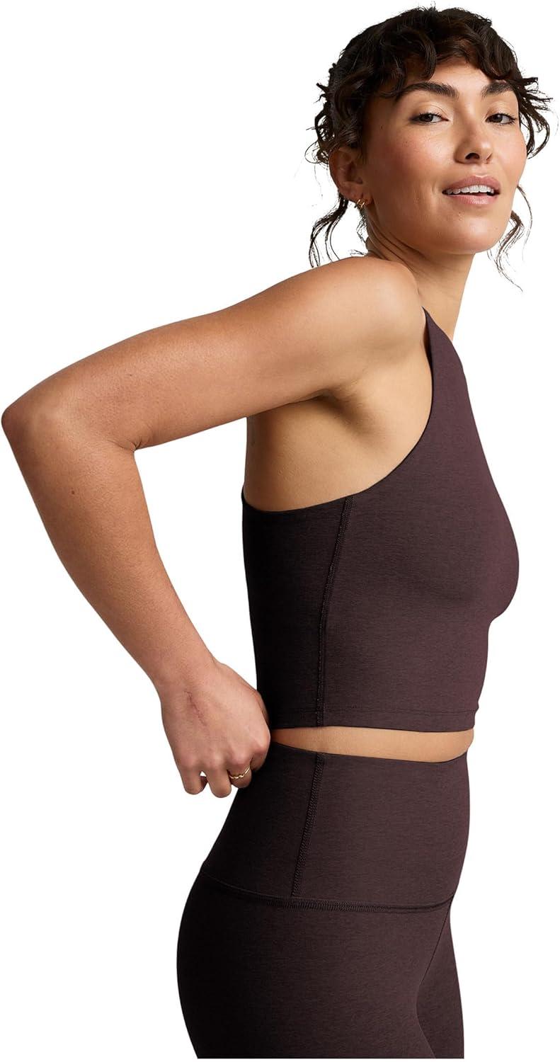 image:imageBeyond Yoga Womens Spacedye Refocus Cropped TankDark Chocolate Heather