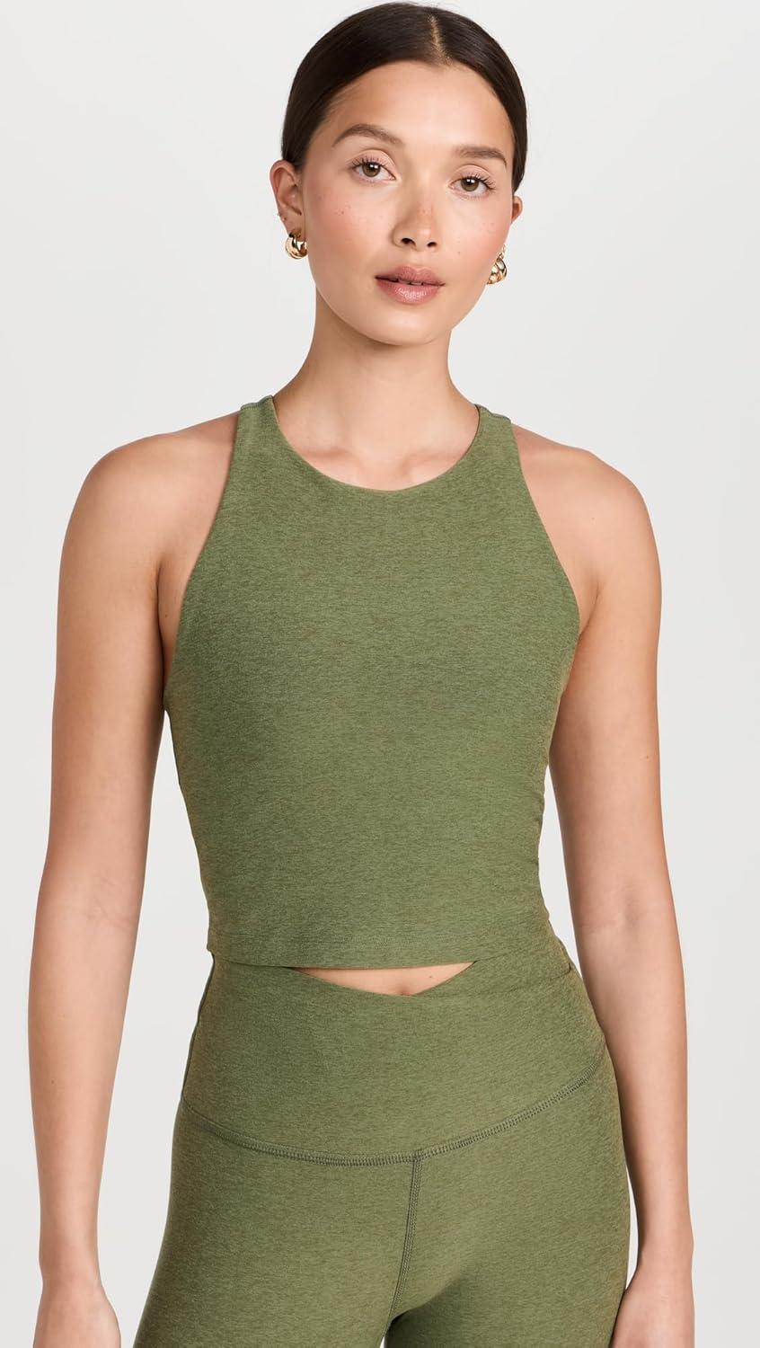 image:imageBeyond Yoga Womens Spacedye Refocus Cropped TankMoss Green Heather
