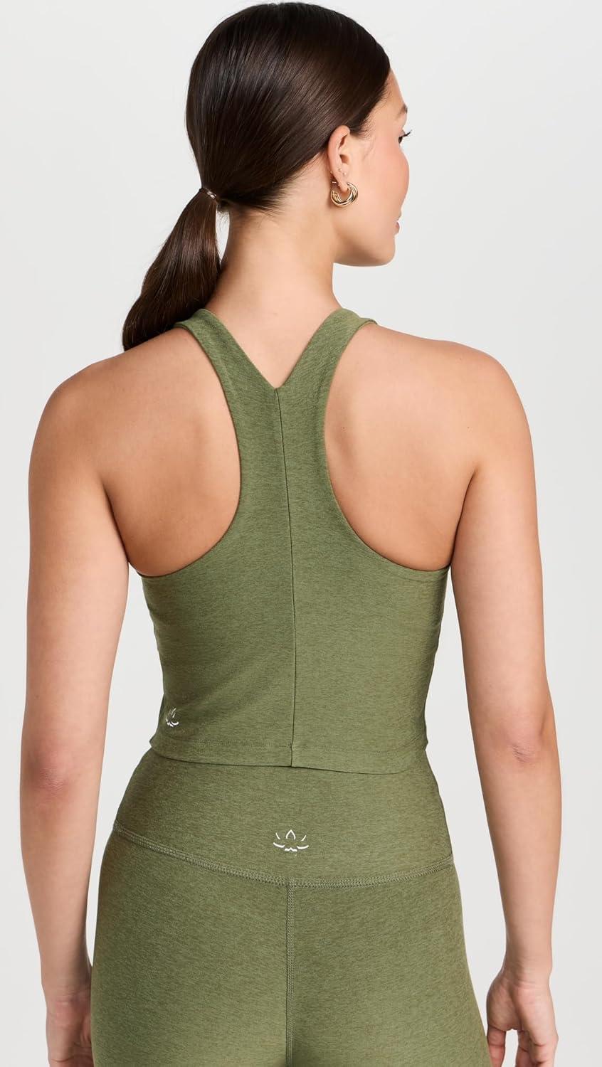 image:imageBeyond Yoga Womens Spacedye Refocus Cropped TankMoss Green Heather
