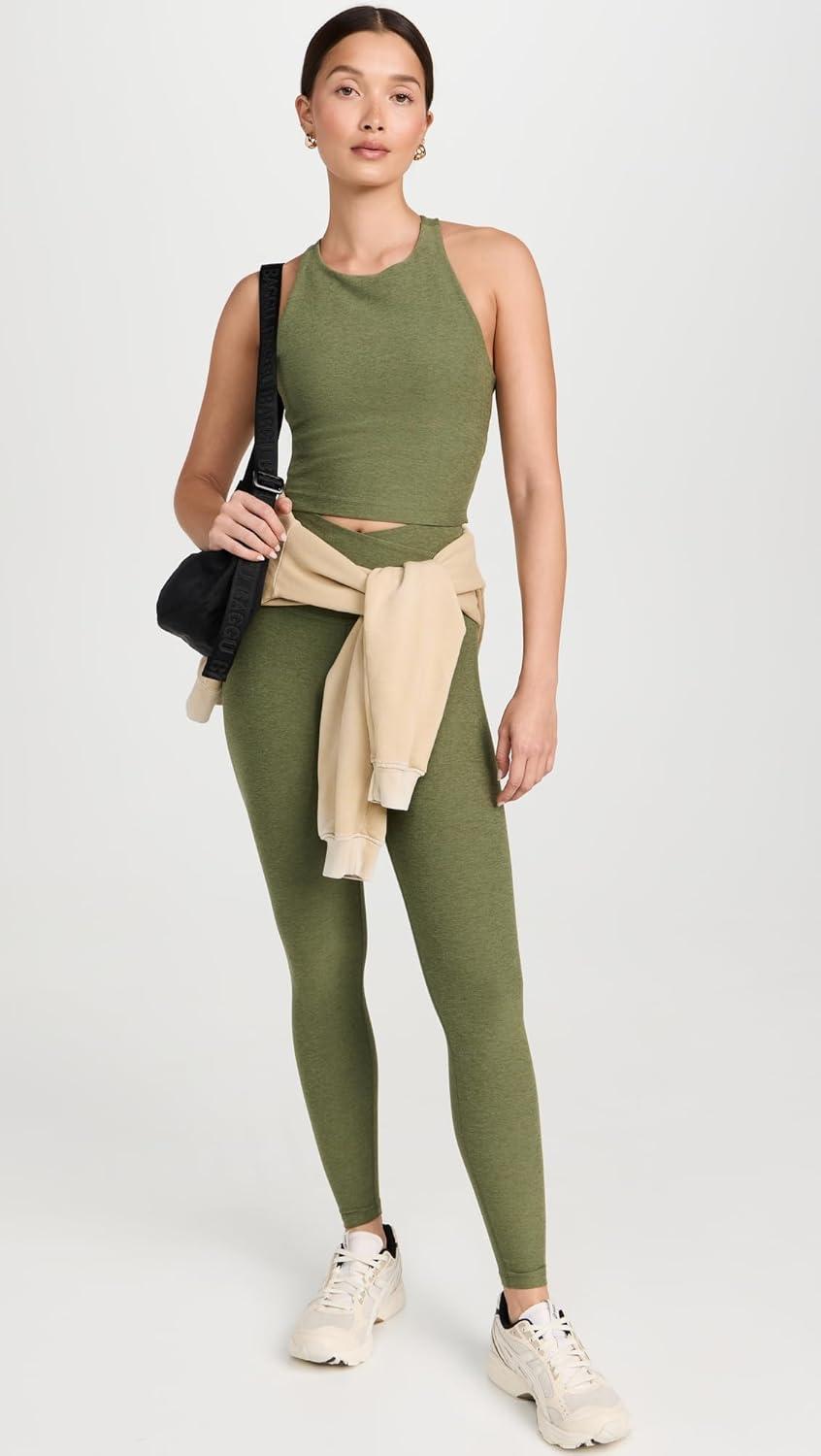 image:imageBeyond Yoga Womens Spacedye Refocus Cropped TankMoss Green Heather