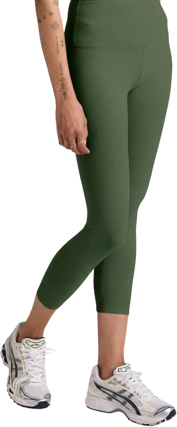 image:imageBeyond Yoga Womens Spacedye Walk and Talk High Waisted Capri LeggingMoss Green Heather