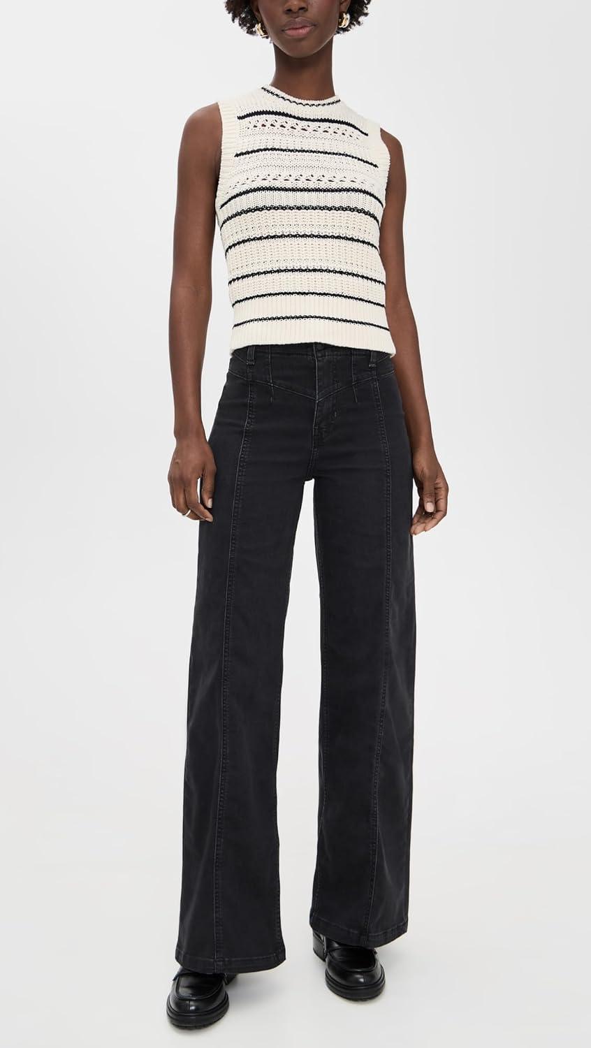 image:imageFree People Womens Libre Wide Leg JeansCafe Noir