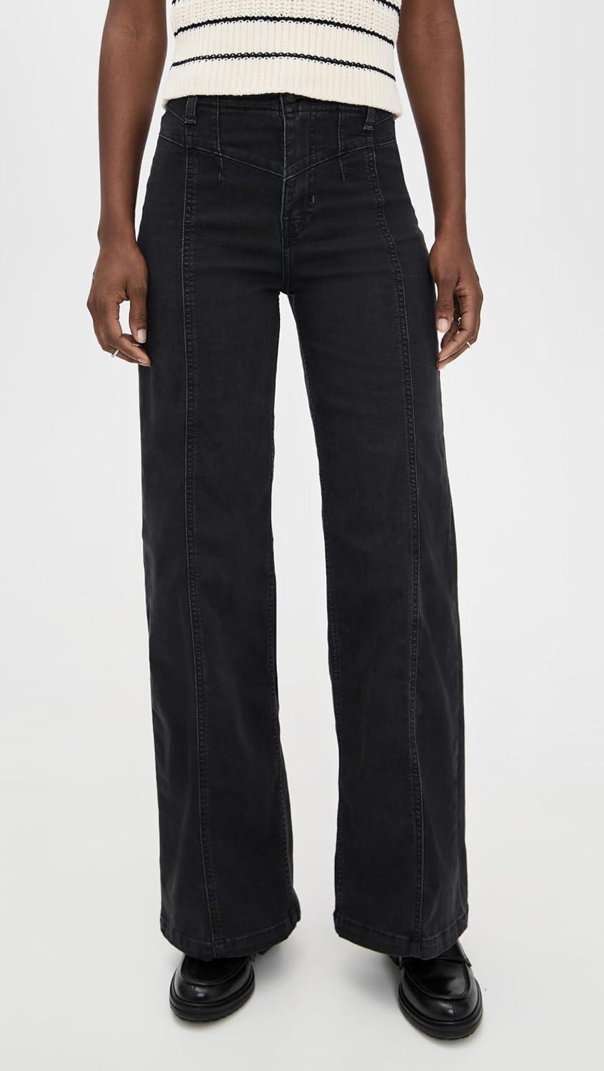 image:imageFree People Womens Libre Wide Leg JeansCafe Noir
