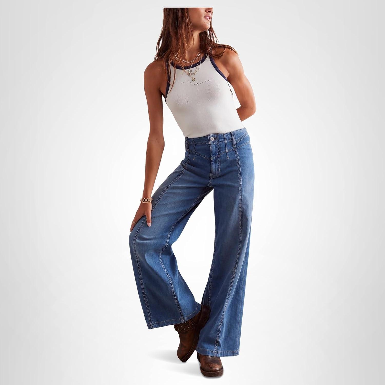 image:imageFree People Womens Libre Wide Leg JeansGoodie Goodie