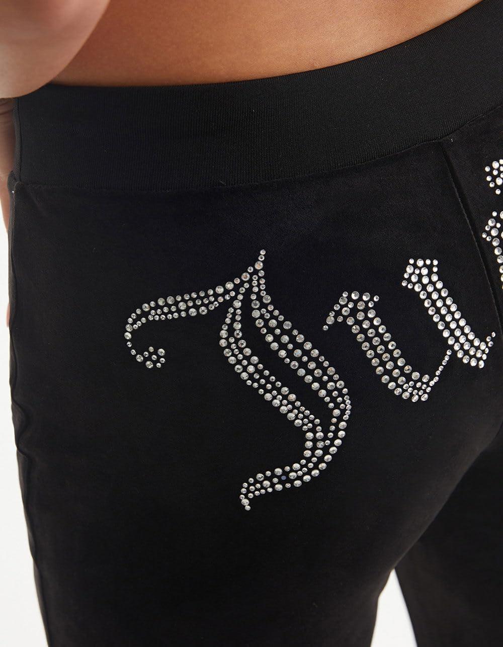 image:imageJuicy Couture Womens Rib Waist Velour Pants with DrawcordLiquorice