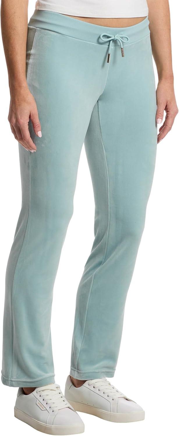 image:imageJuicy Couture Womens Rib Waist Velour Pants with DrawcordPastel Turquoise