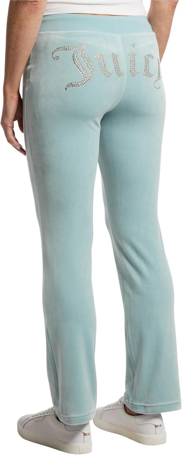 image:imageJuicy Couture Womens Rib Waist Velour Pants with DrawcordPastel Turquoise