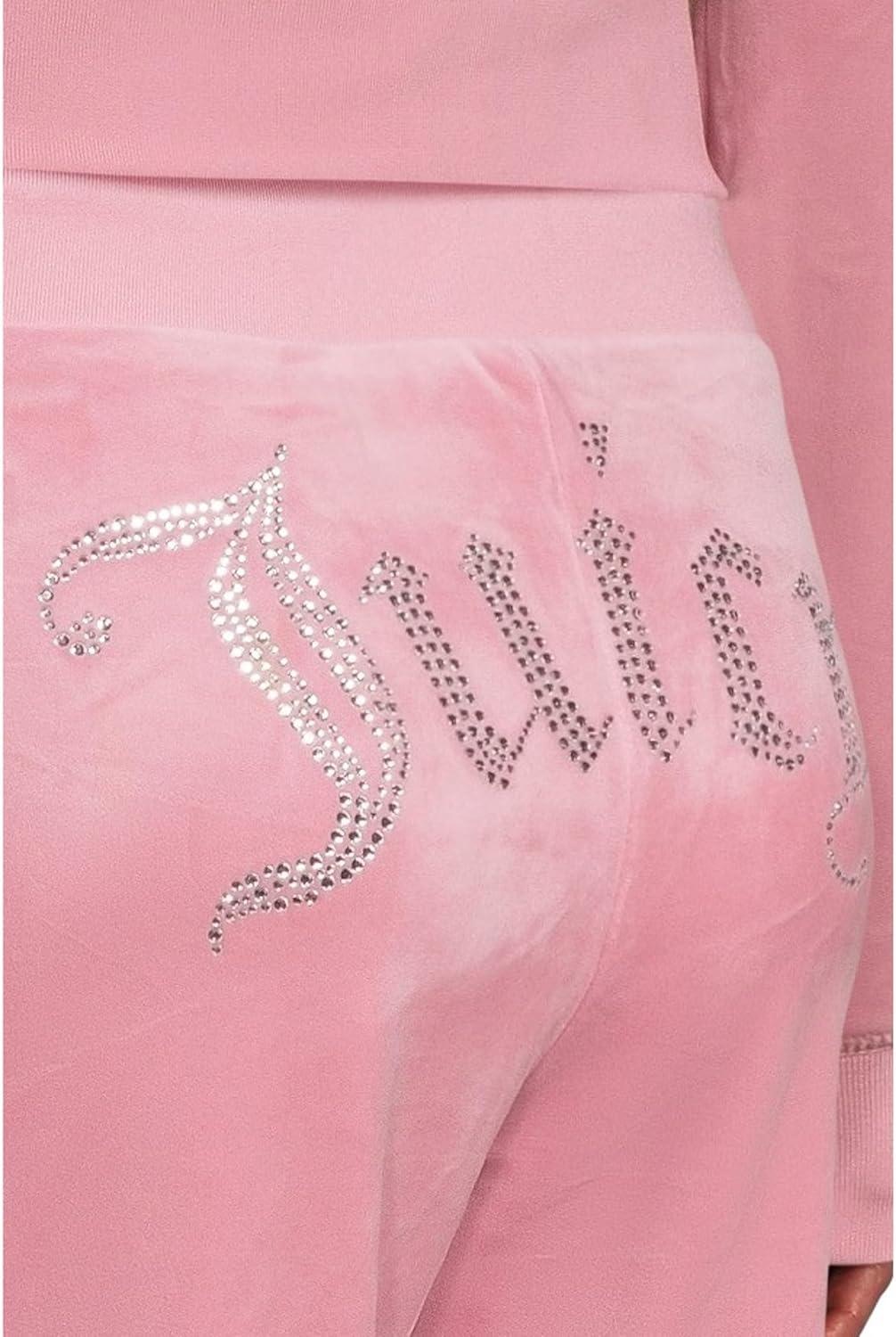 image:imageJuicy Couture Womens Rib Waist Velour Pants with DrawcordRose
