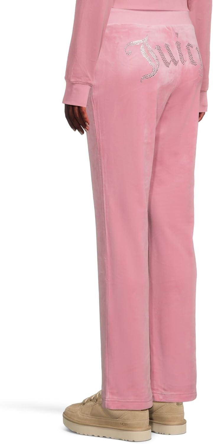 image:imageJuicy Couture Womens Rib Waist Velour Pants with DrawcordRose