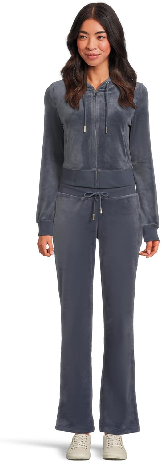 image:imageJuicy Couture Womens Rib Waist Velour Pants with DrawcordVintage Indigo