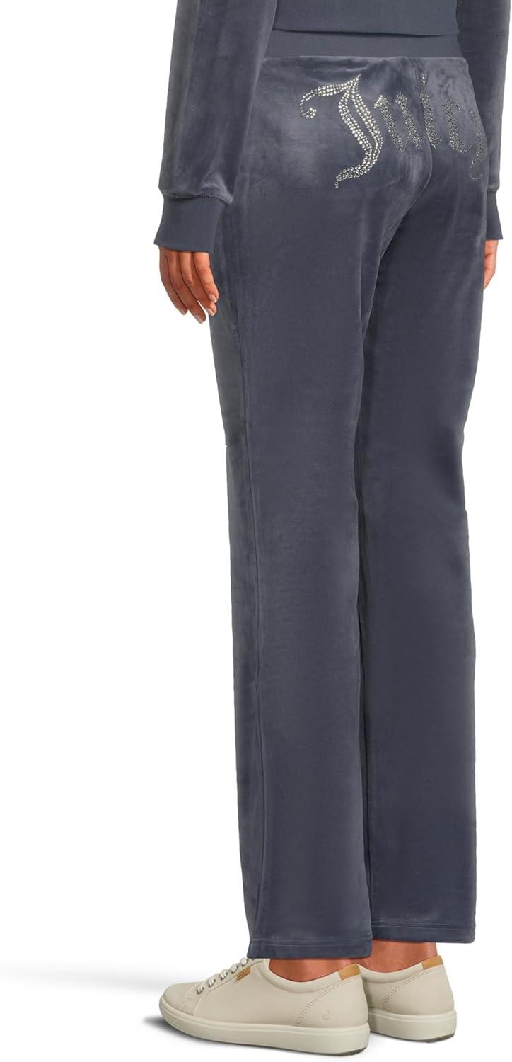 image:imageJuicy Couture Womens Rib Waist Velour Pants with DrawcordVintage Indigo