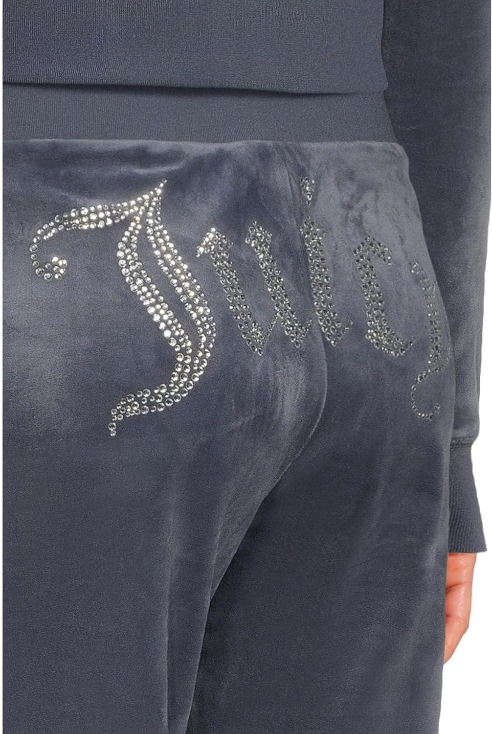 image:imageJuicy Couture Womens Rib Waist Velour Pants with DrawcordVintage Indigo