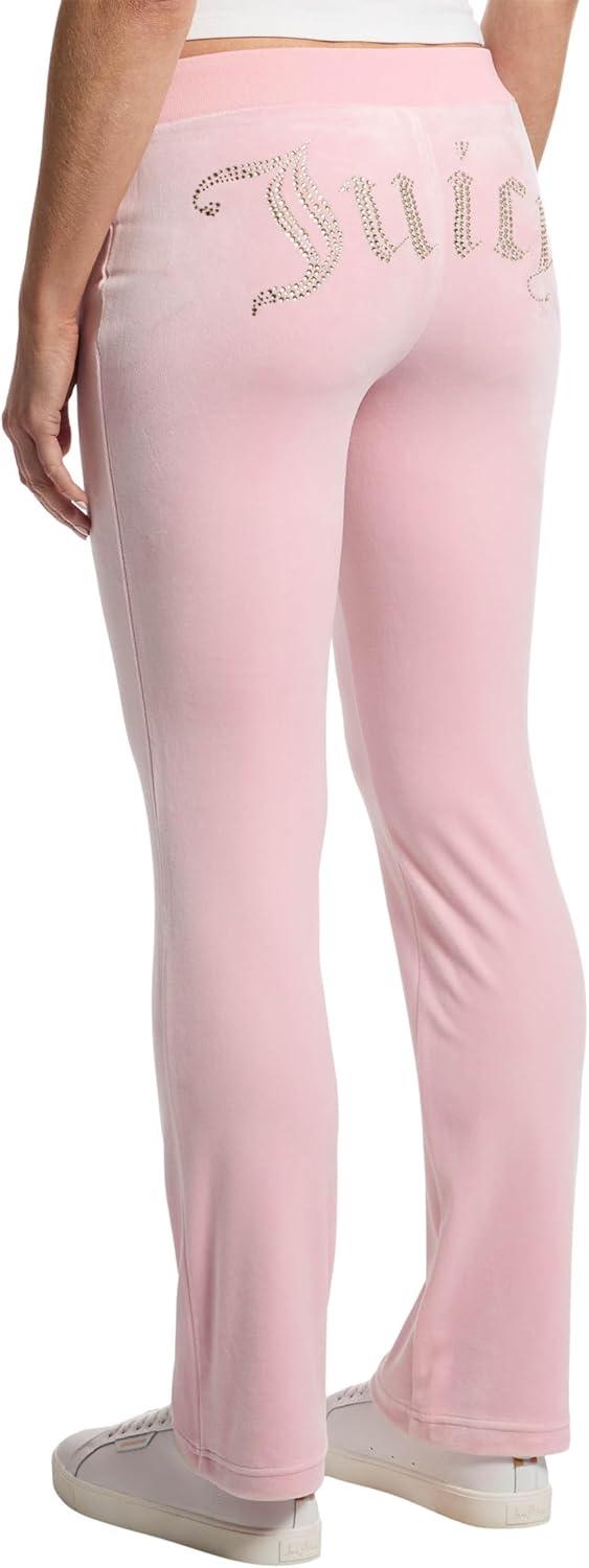 image:imageJuicy Couture Womens Rib Waist Velour Pants with DrawcordWhisper Pink