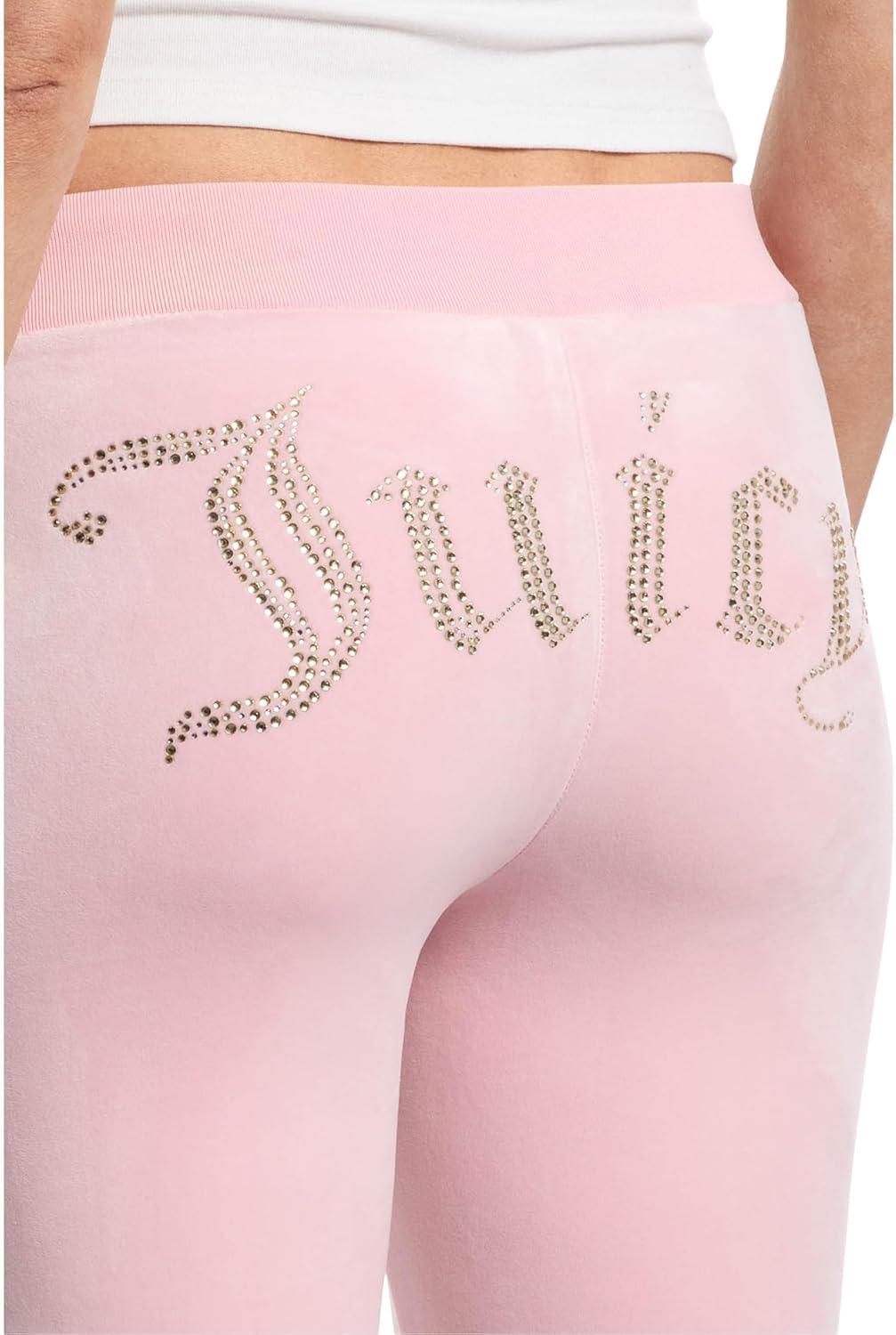 image:imageJuicy Couture Womens Rib Waist Velour Pants with DrawcordWhisper Pink
