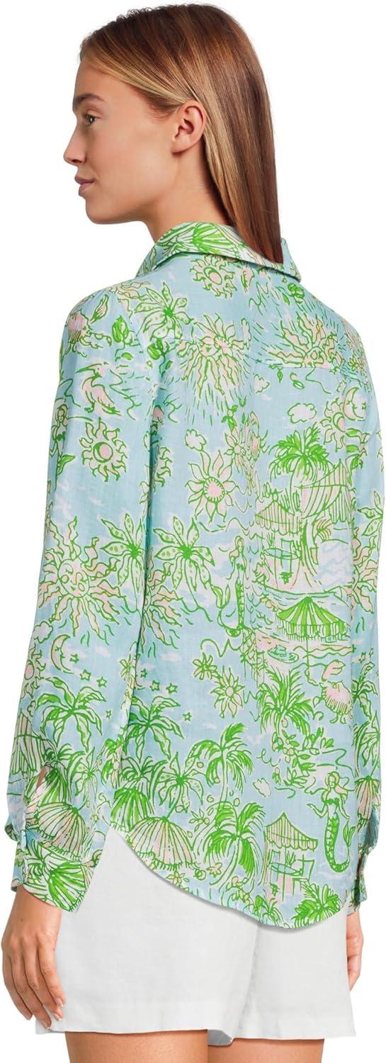 image:imageLilly Pulitzer Womens Sea View ButtonDownFresh Water Blue Sunbathers Bliss