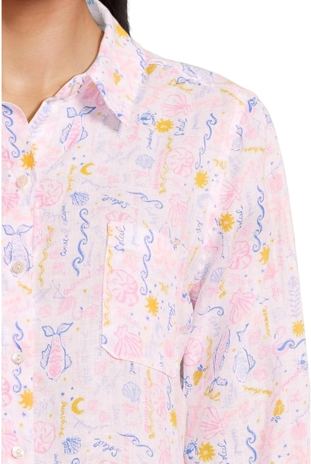 image:imageLilly Pulitzer Womens Sea View ButtonDownMulti Summer Serenade