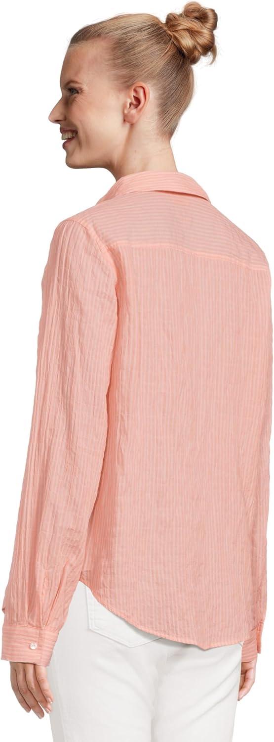 image:imageLilly Pulitzer Womens Sea View ButtonDownPapaya X Conch Shell Pink Ltwt Oxford Shirting Stripe