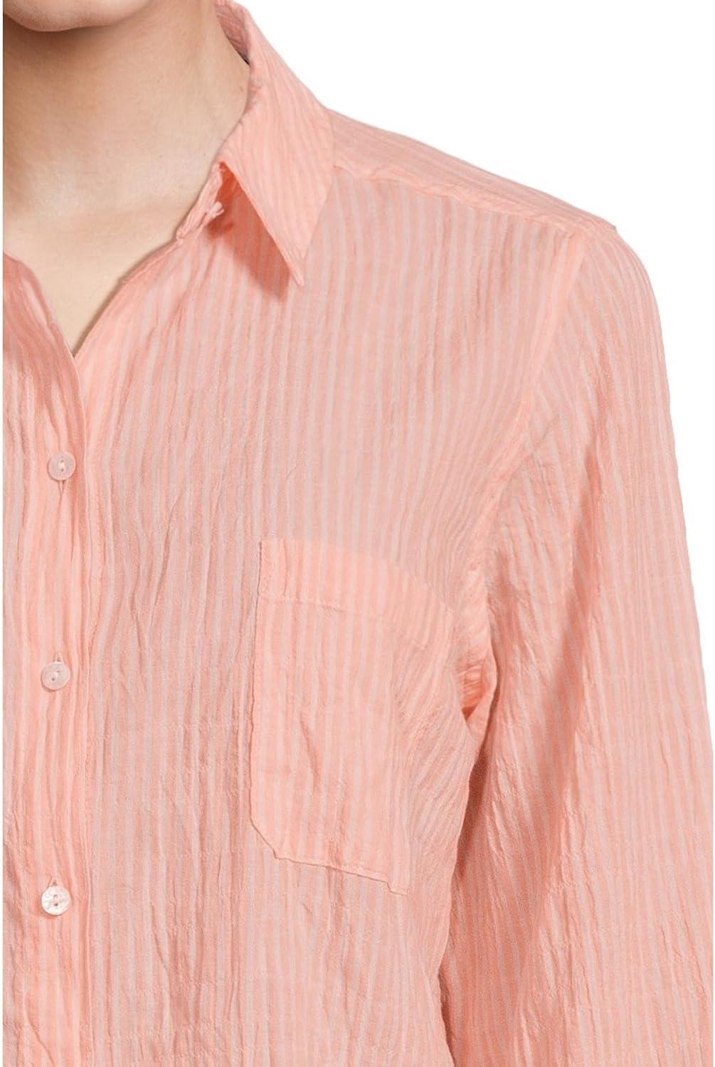 image:imageLilly Pulitzer Womens Sea View ButtonDownPapaya X Conch Shell Pink Ltwt Oxford Shirting Stripe
