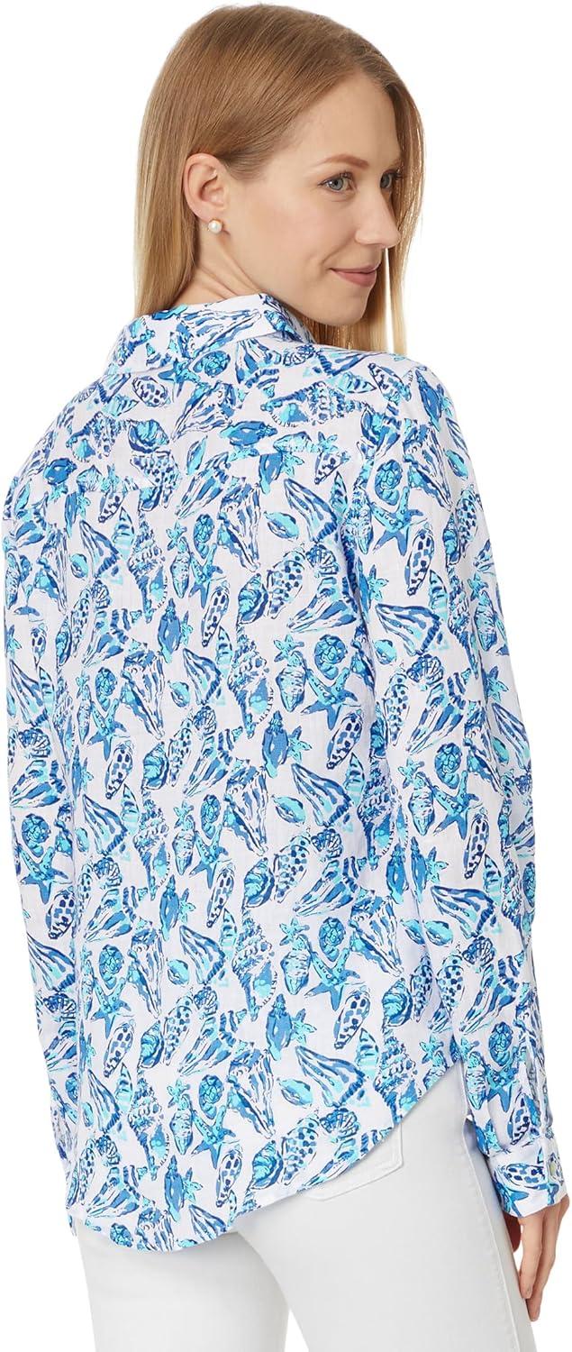 image:imageLilly Pulitzer Womens Sea View ButtonDownResort White Shell Collector