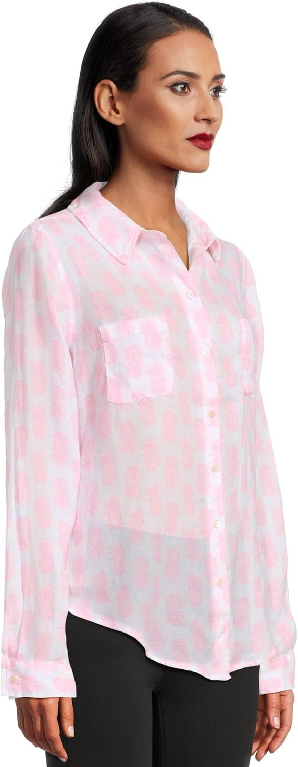 image:imageLilly Pulitzer Womens Sea View ButtonDownRousseau Pink Slice of Sunshine