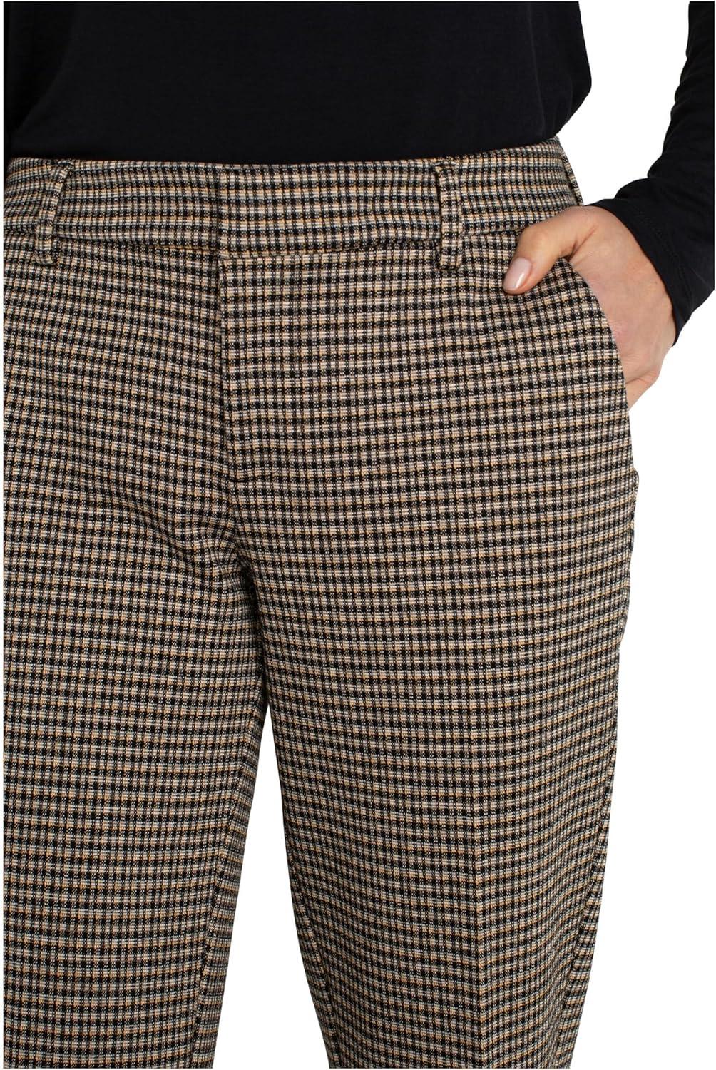 image:imageLiverpool Womens Kelsey MidRise Trouser Check Plaid KnitBlkTan Check