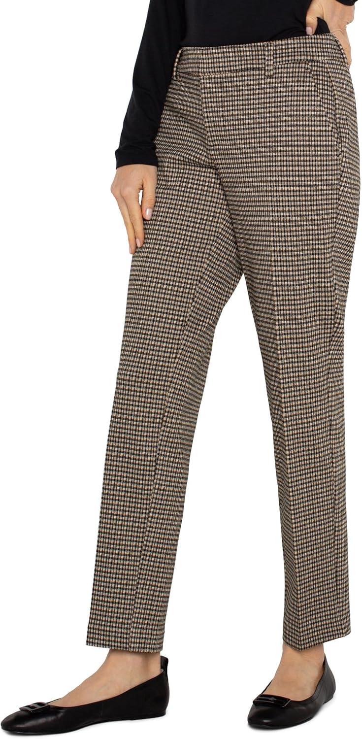 image:imageLiverpool Womens Kelsey MidRise Trouser Check Plaid KnitBlkTan Check
