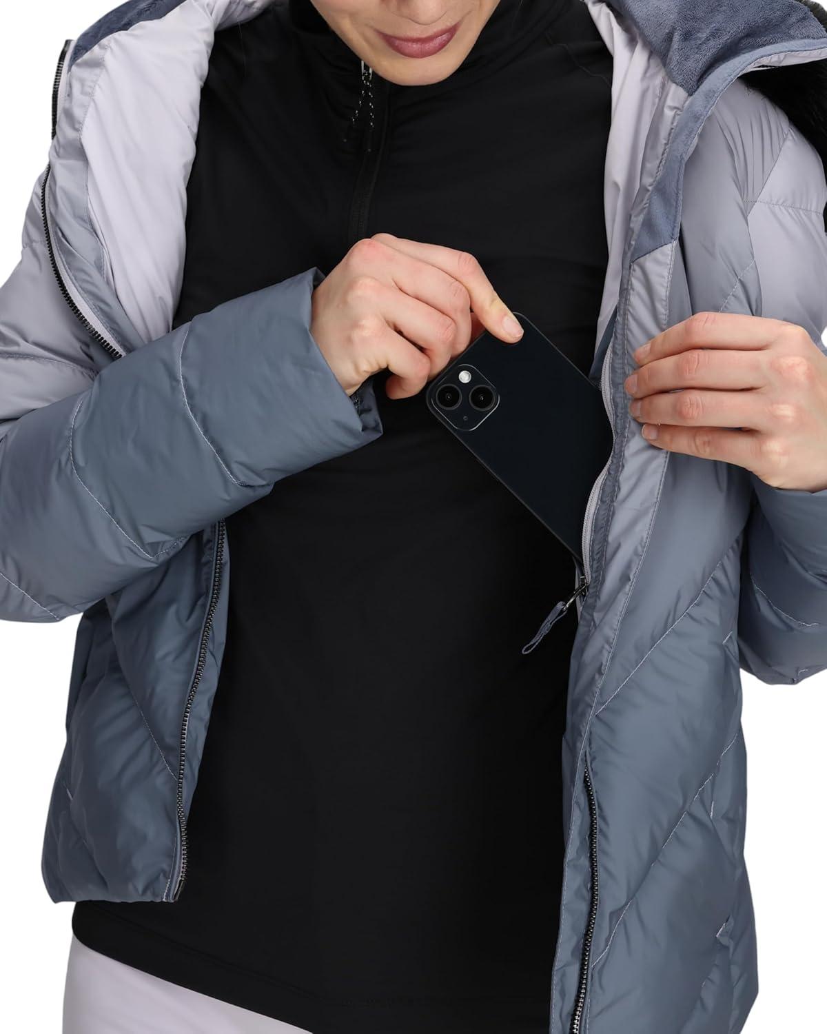 image:imageObermeyer womens Bombshell Luxe JacketGrey Pink Moonlight