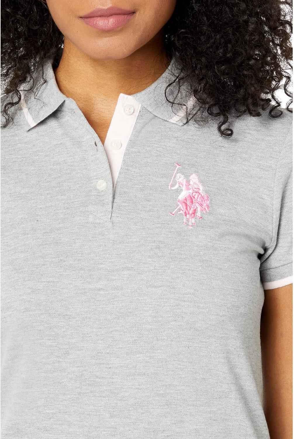 image:imageSolid Polo Shirt with Multitonal Logo by US Polo AssnHeather Grey