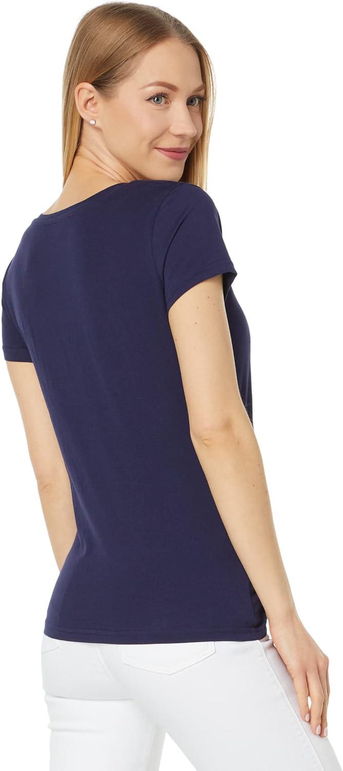 image:imageUSPA STUD EMBELLISHED VNECK TSHIRTEvening Blue