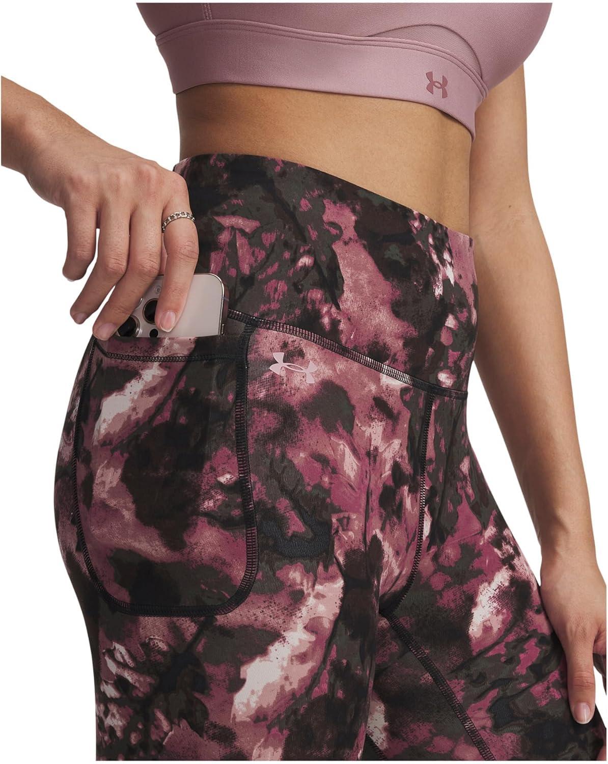 image:imageUnder Armour Womens Motion Print Ankle LeggingsSummit WhiteFuchsia DuskTourmaline Pink