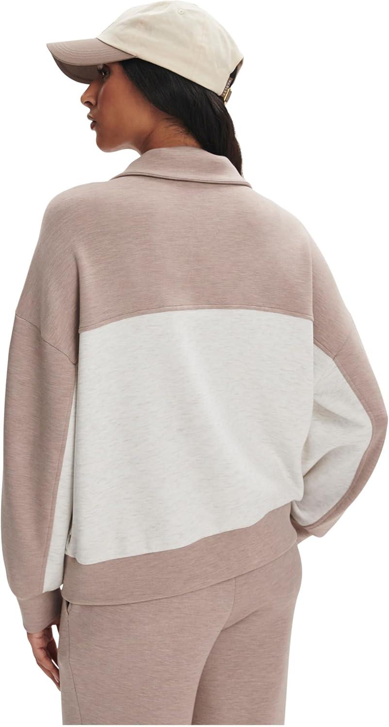 image:imageVarley womens Garcia 2 Tone Zip Through SweatIvory MarlTaupe Marl