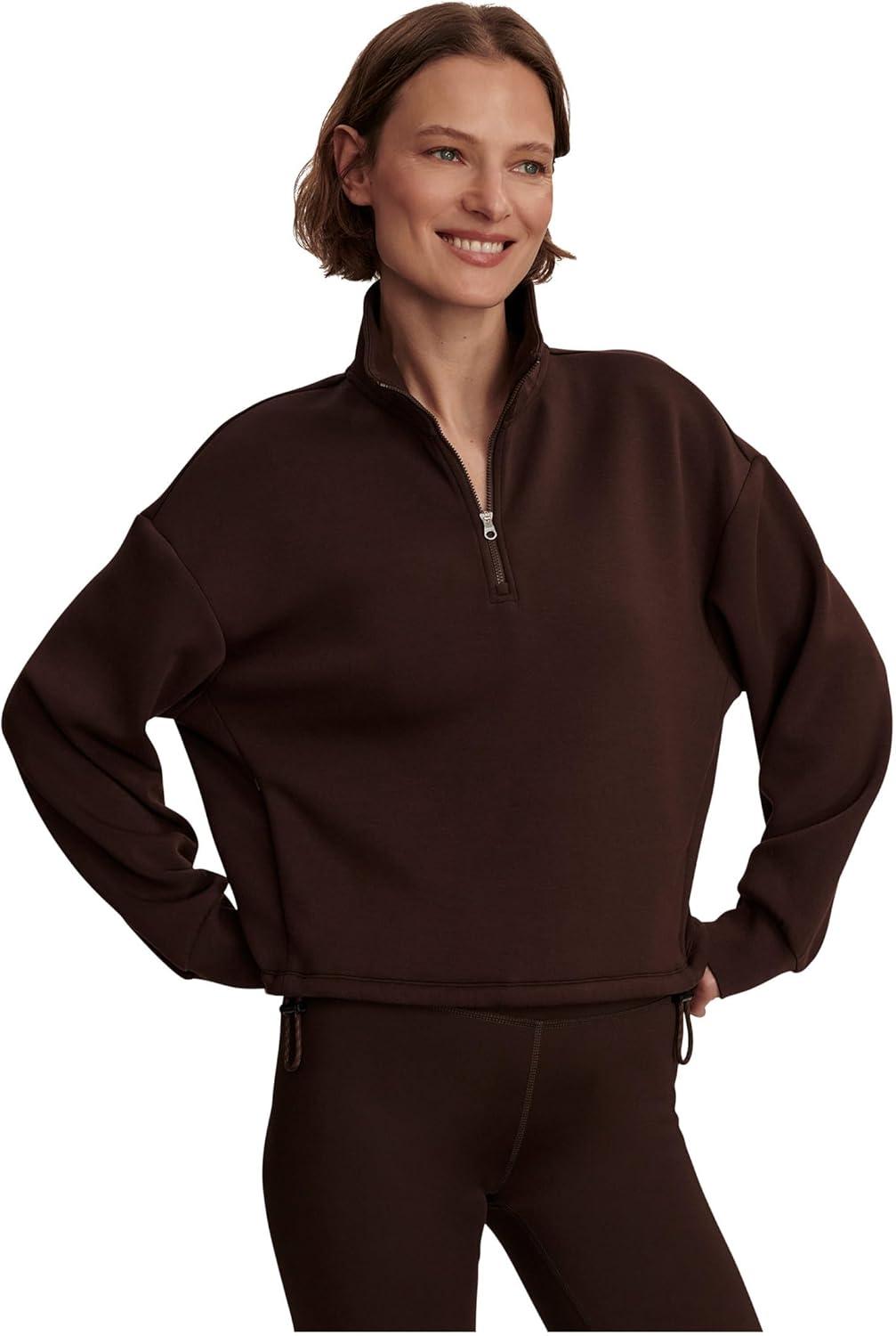 image:imageVarley womens Sian Cropped Half Zip MidlayerCoffee Bean