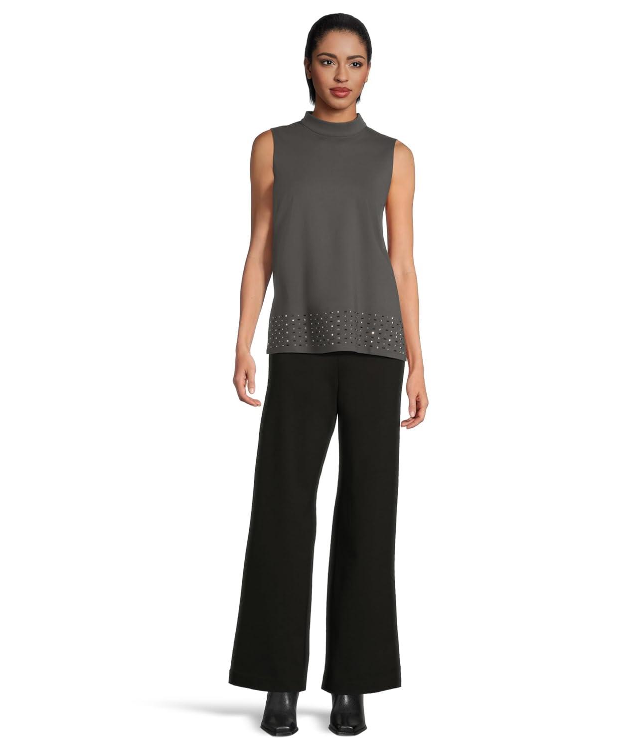 image:imageVince Camuto Womens Mock Neck Sleeveless TunicMed Heather Grey