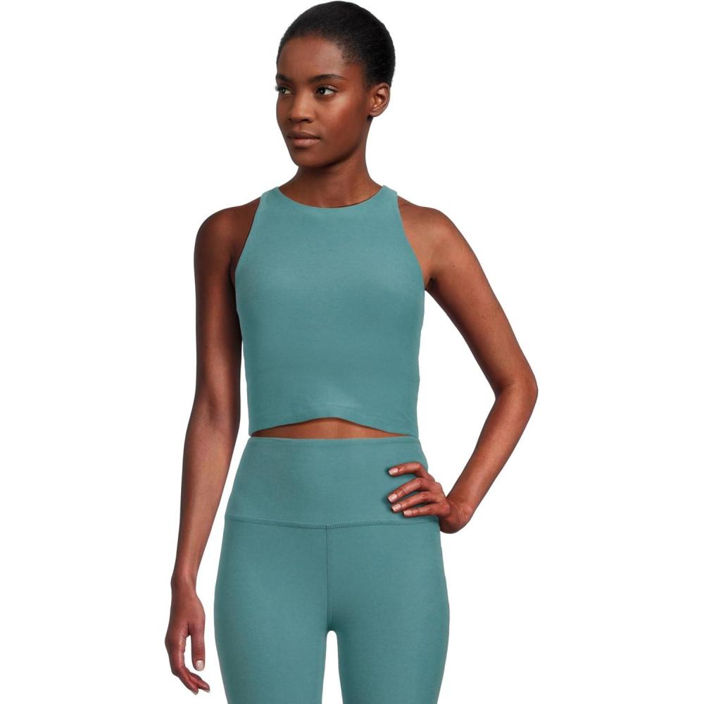 image:imageBeyond Yoga Womens Spacedye Refocus Cropped TankDeep Aqua Heather