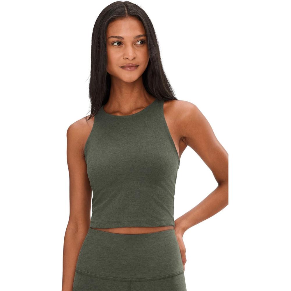 image:imageBeyond Yoga Womens Spacedye Refocus Cropped TankDusty Forest Heather