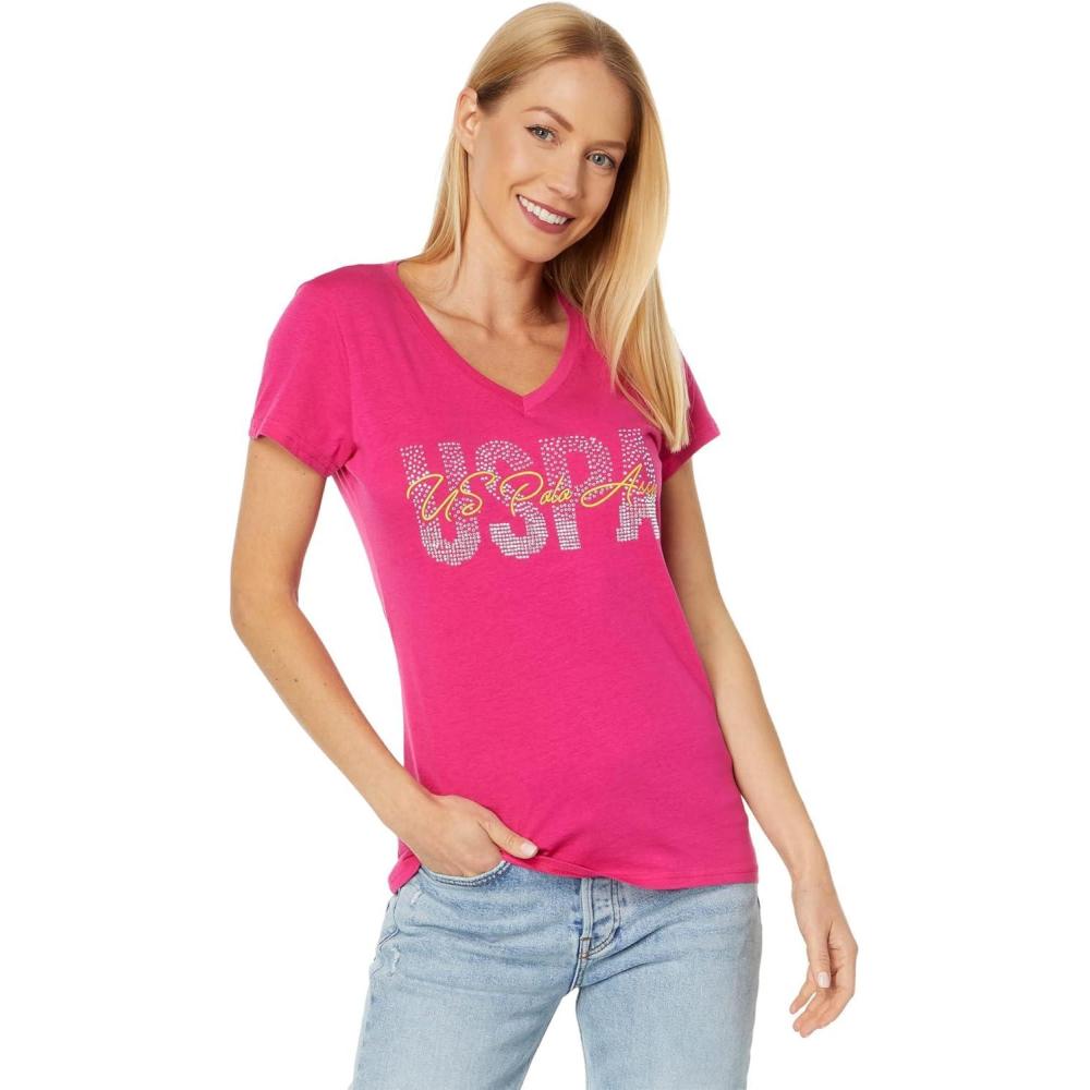 image:imageCASCADING GRAPHIC VNECK TSHIRTBeetroot Purple