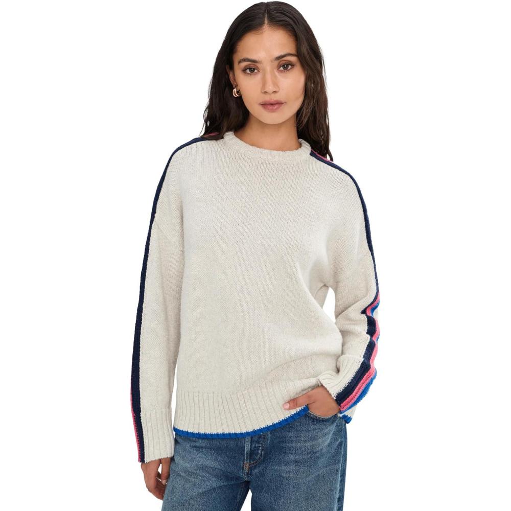 image:imageFaherty Womens Heirloom Cotton Summit PulloverIce Grey Heather Stripe