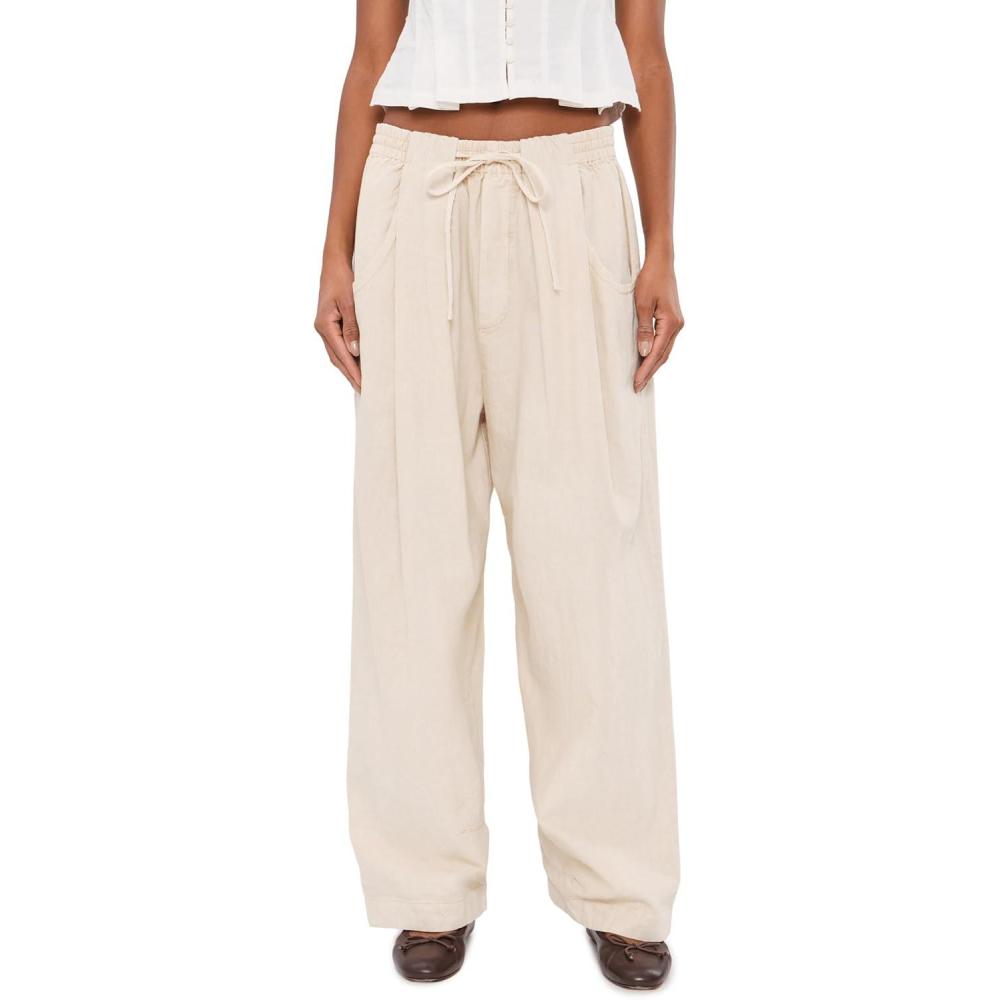 image:imageFree People Womens Chambers Laid Back Pull On PantsSummer Sand