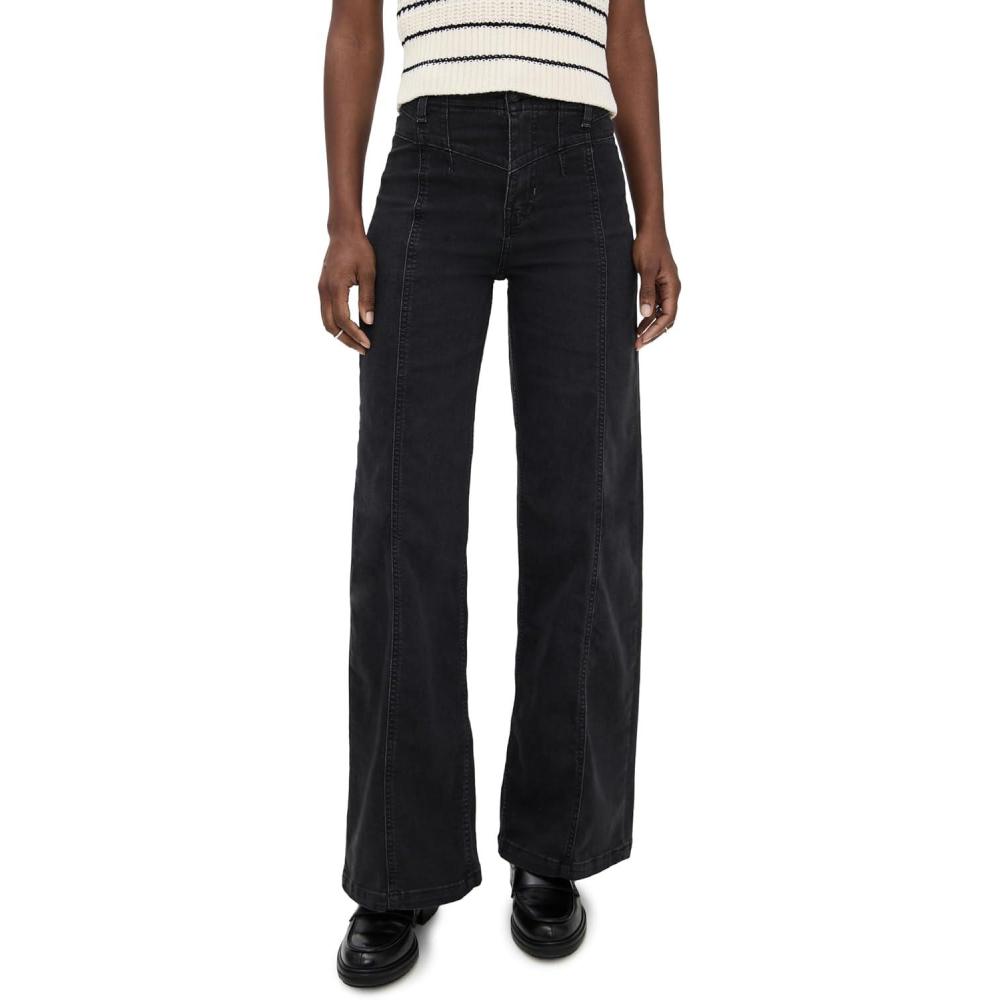 image:imageFree People Womens Libre Wide Leg JeansCafe Noir