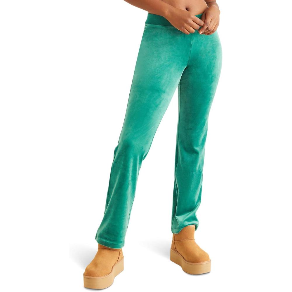 image:imageJuicy Couture Womens Rib Waist Velour Pants with DrawcordJade Green