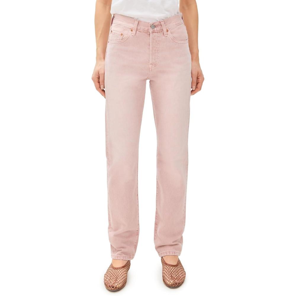 image:imageLevis Womens Premium 501 Original Fit JeansScraped Pale Mauve