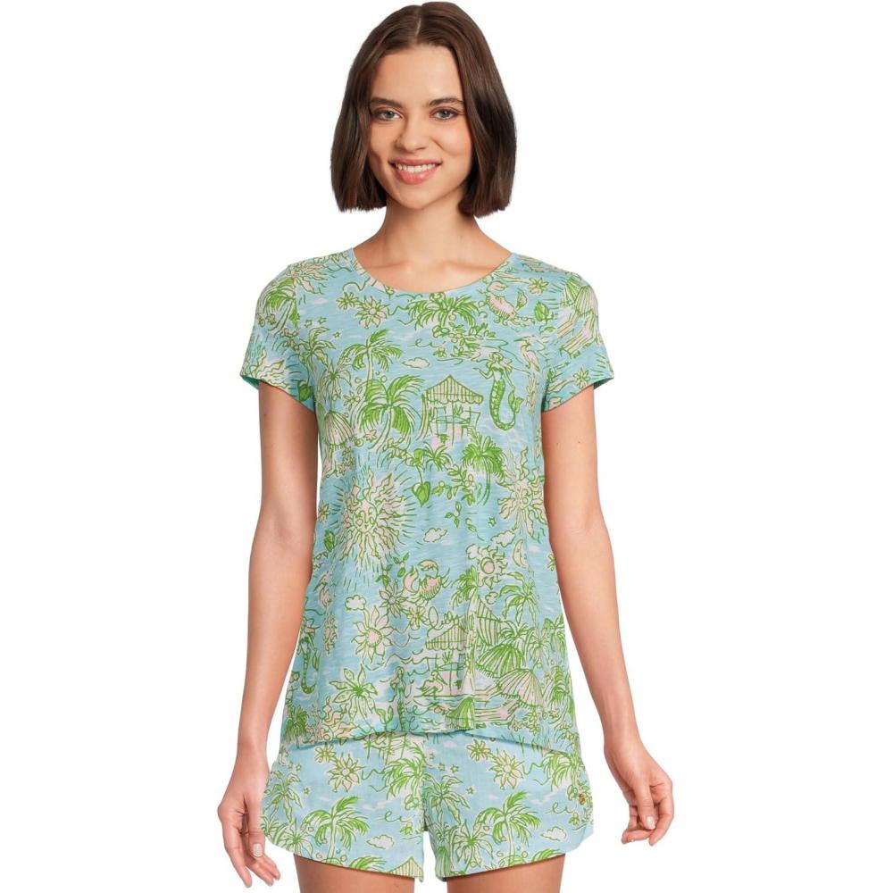 image:imageLilly Pulitzer Womens Etta Scoop NeckFresh Water Blue Sunbathers Bliss