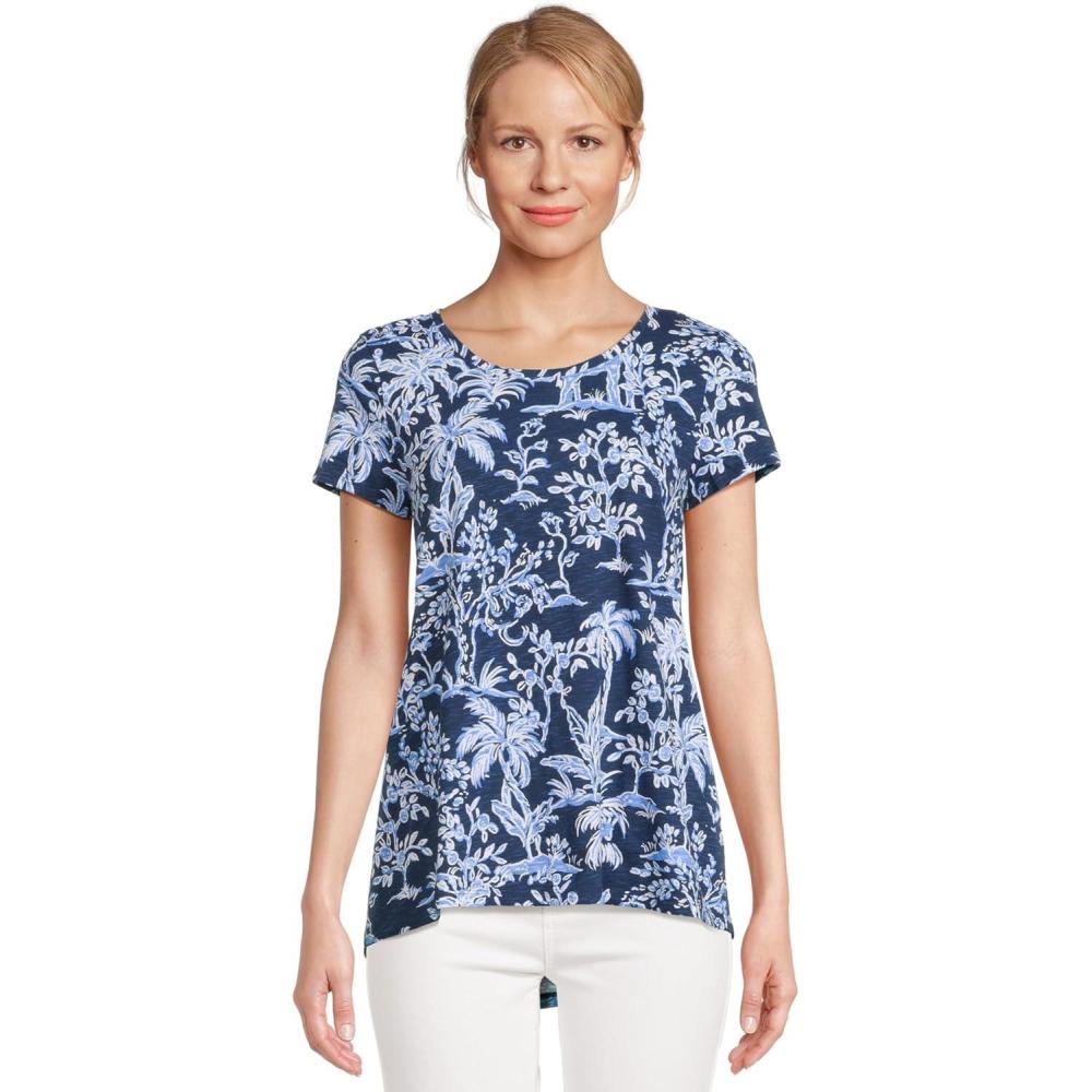 image:imageLilly Pulitzer Womens Etta Scoop NeckLow Tide Navy Tall Tales