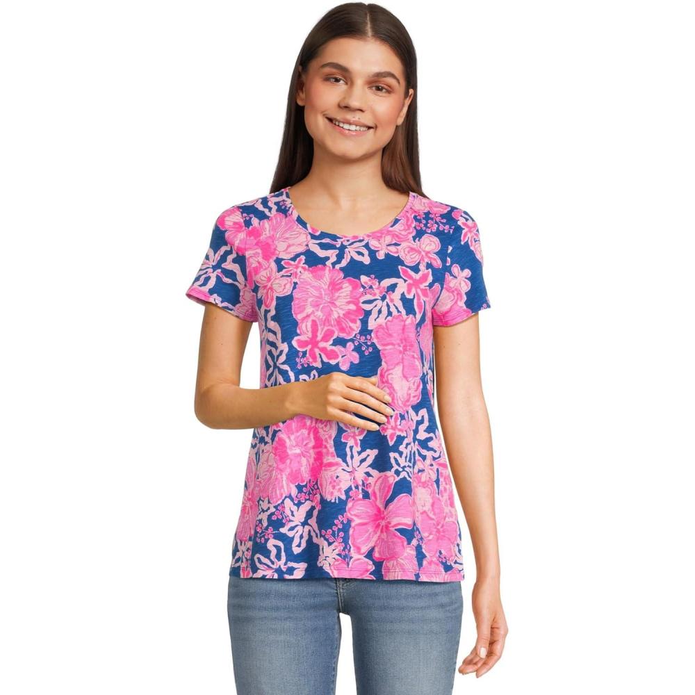 image:imageLilly Pulitzer Womens Etta Scoop NeckStarlight Navy One and a Floral