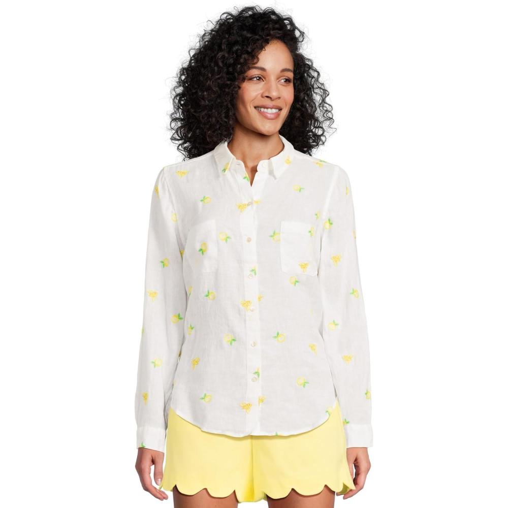 image:imageLilly Pulitzer Womens Sea View ButtonDownHoneycomb Lemon Bee Half Drop