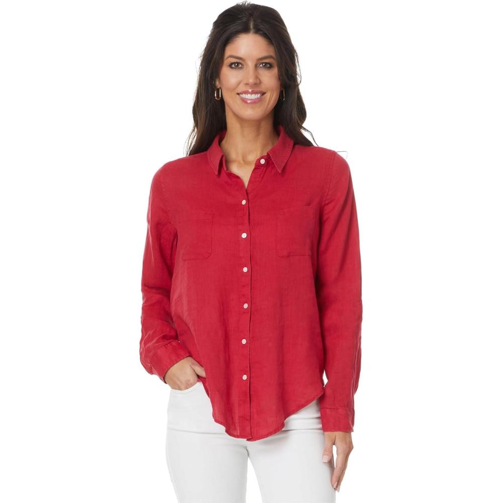image:imageLilly Pulitzer Womens Sea View ButtonDownMalbec Red